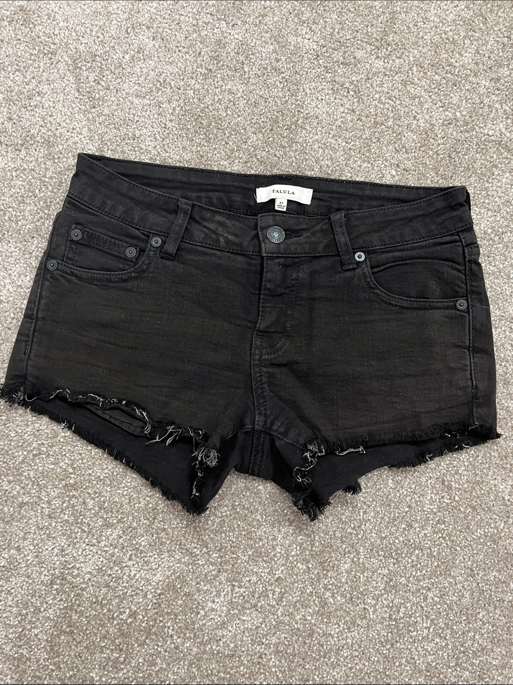 Aritzia Talula Black Denim Cutoff Shorts